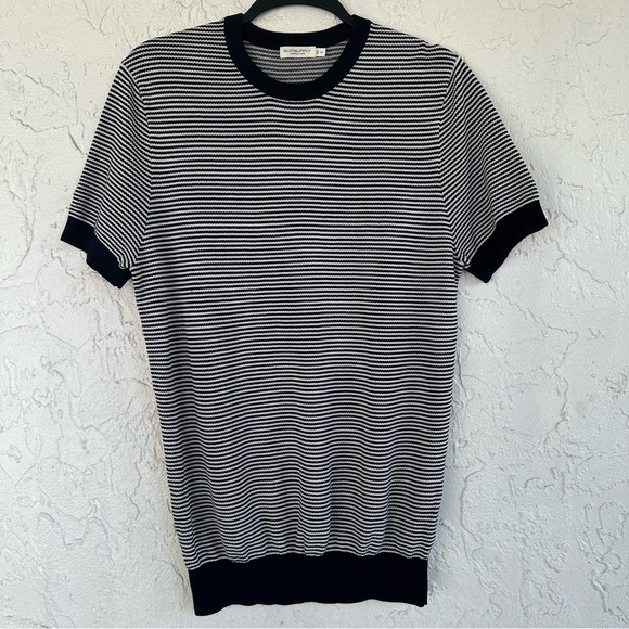 SUITSUPPLY Sweater Men Medium Cotton Silk Striped Short Sleeve Pullover Knit - Picture 1 of 8